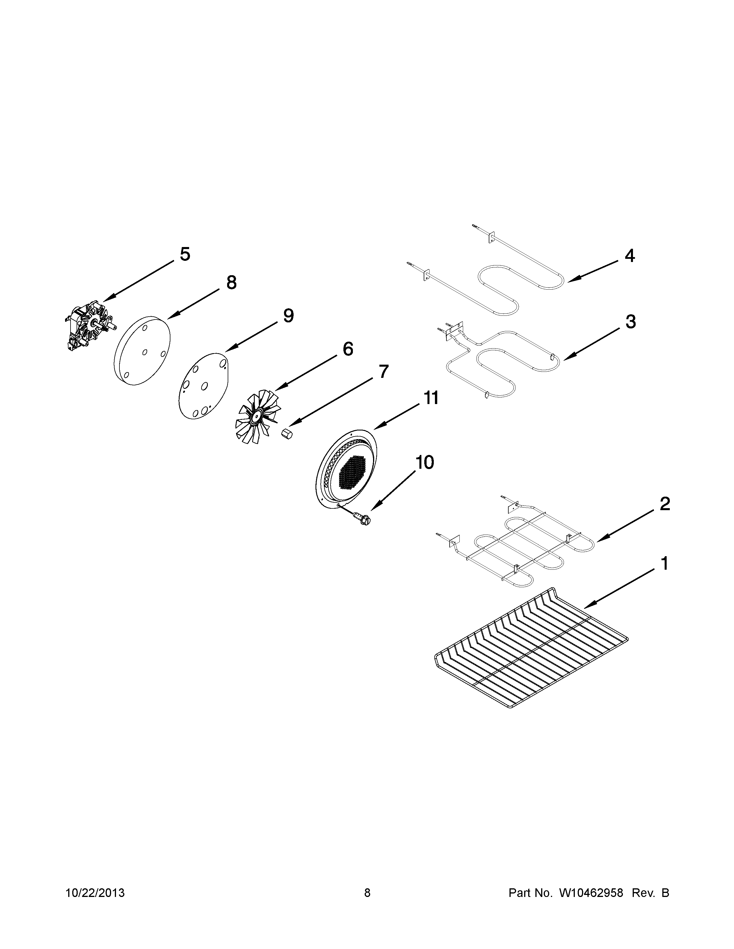 Internal oven parts