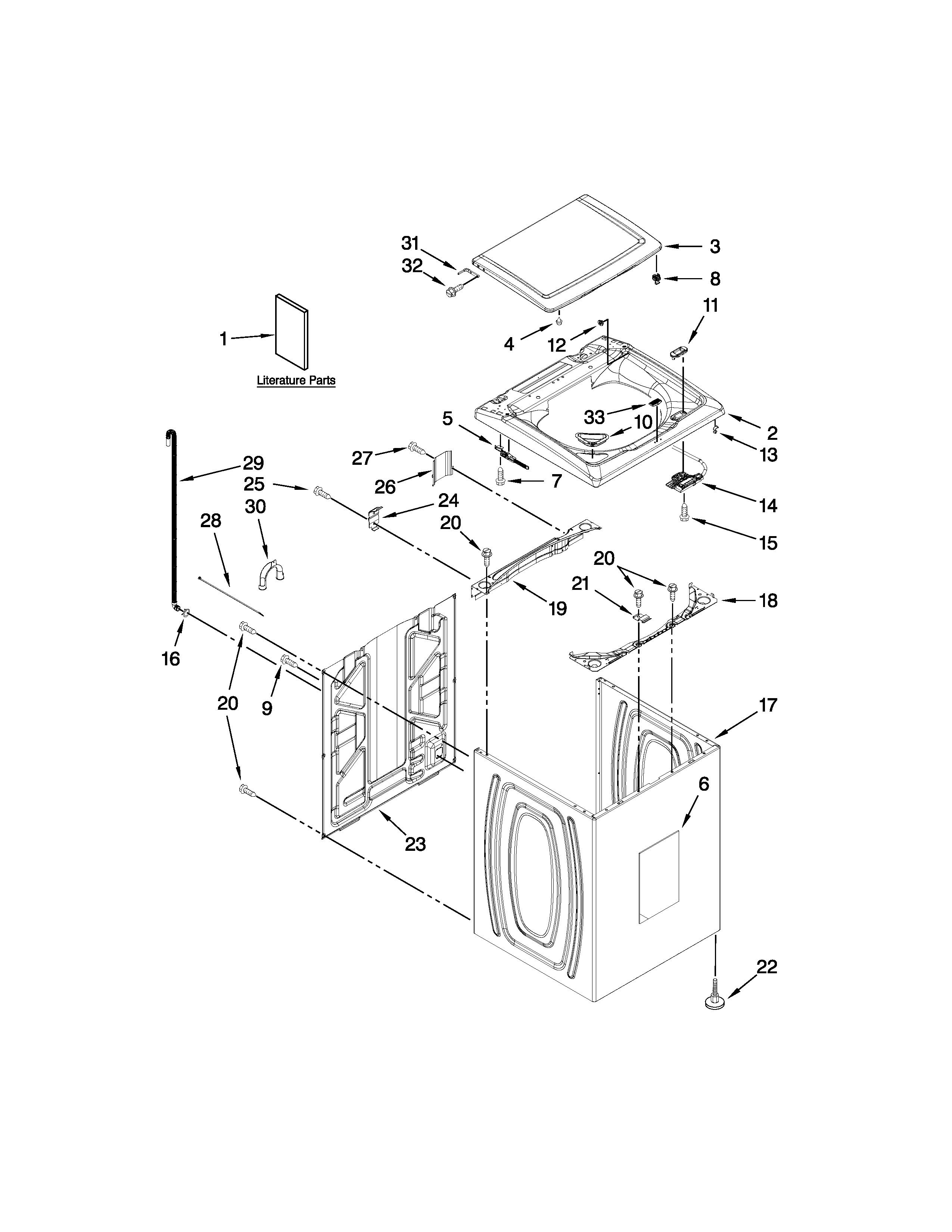 Top and cabinet parts