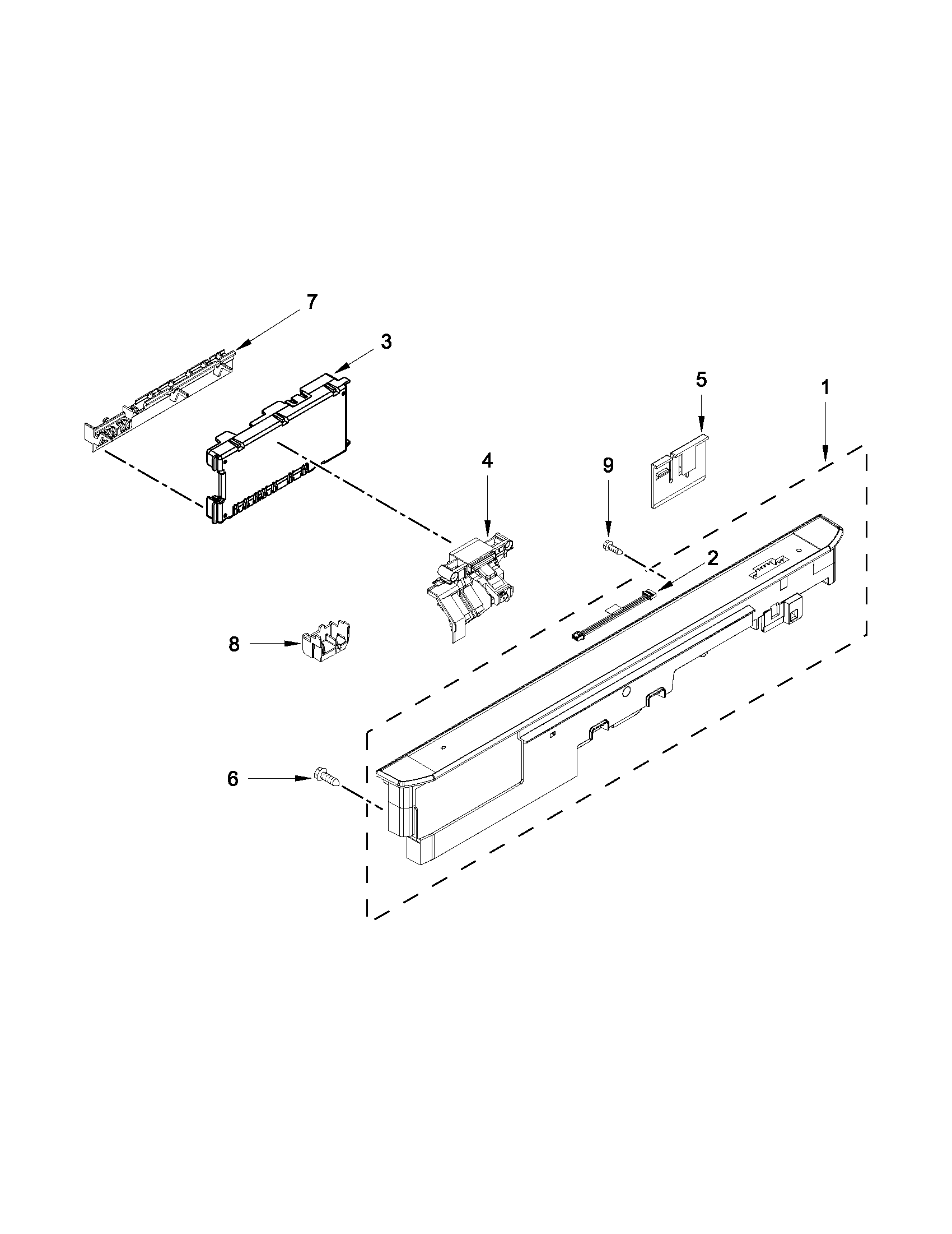 Control panel and latch parts