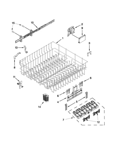 Upper rack and track parts