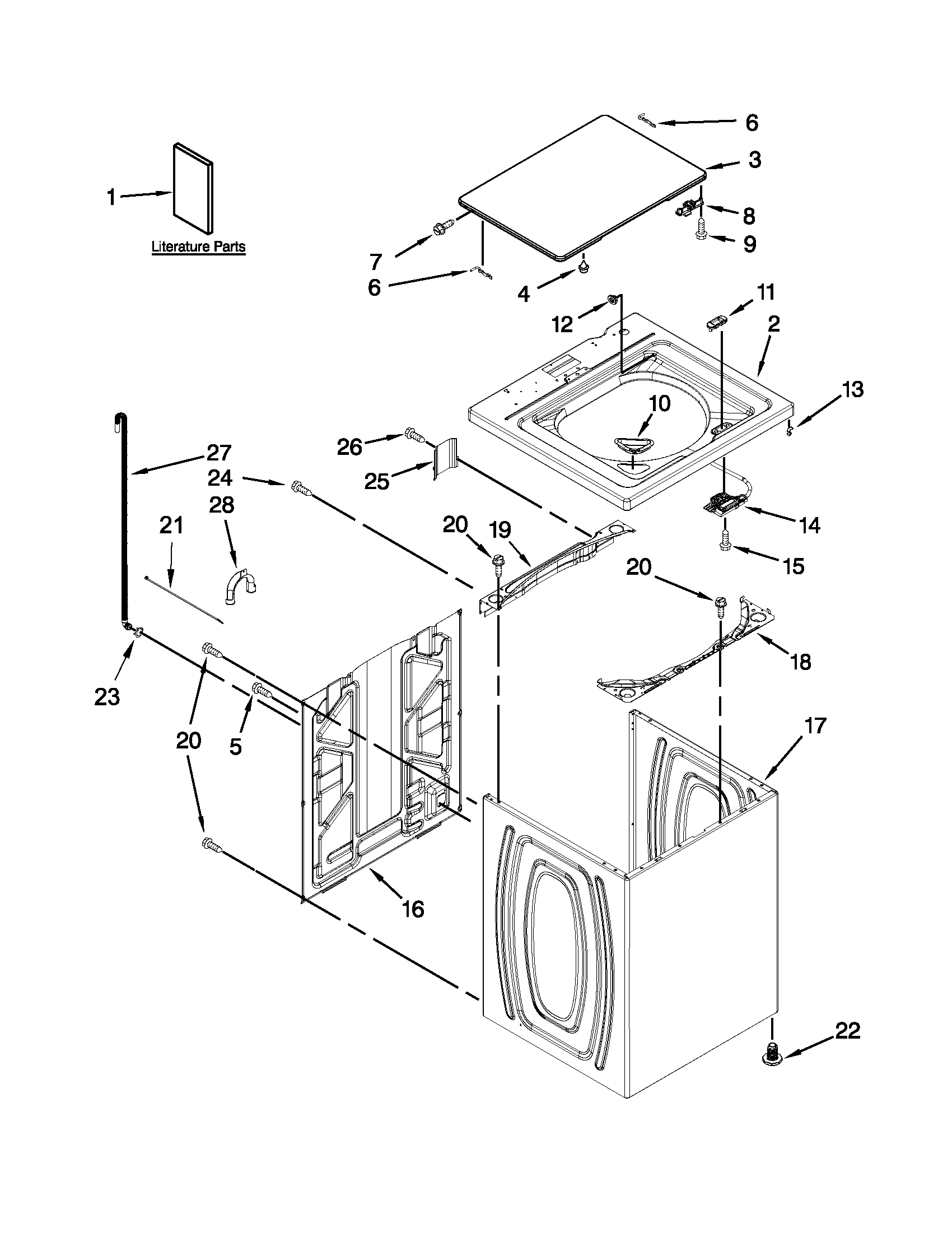 Top and cabinet parts
