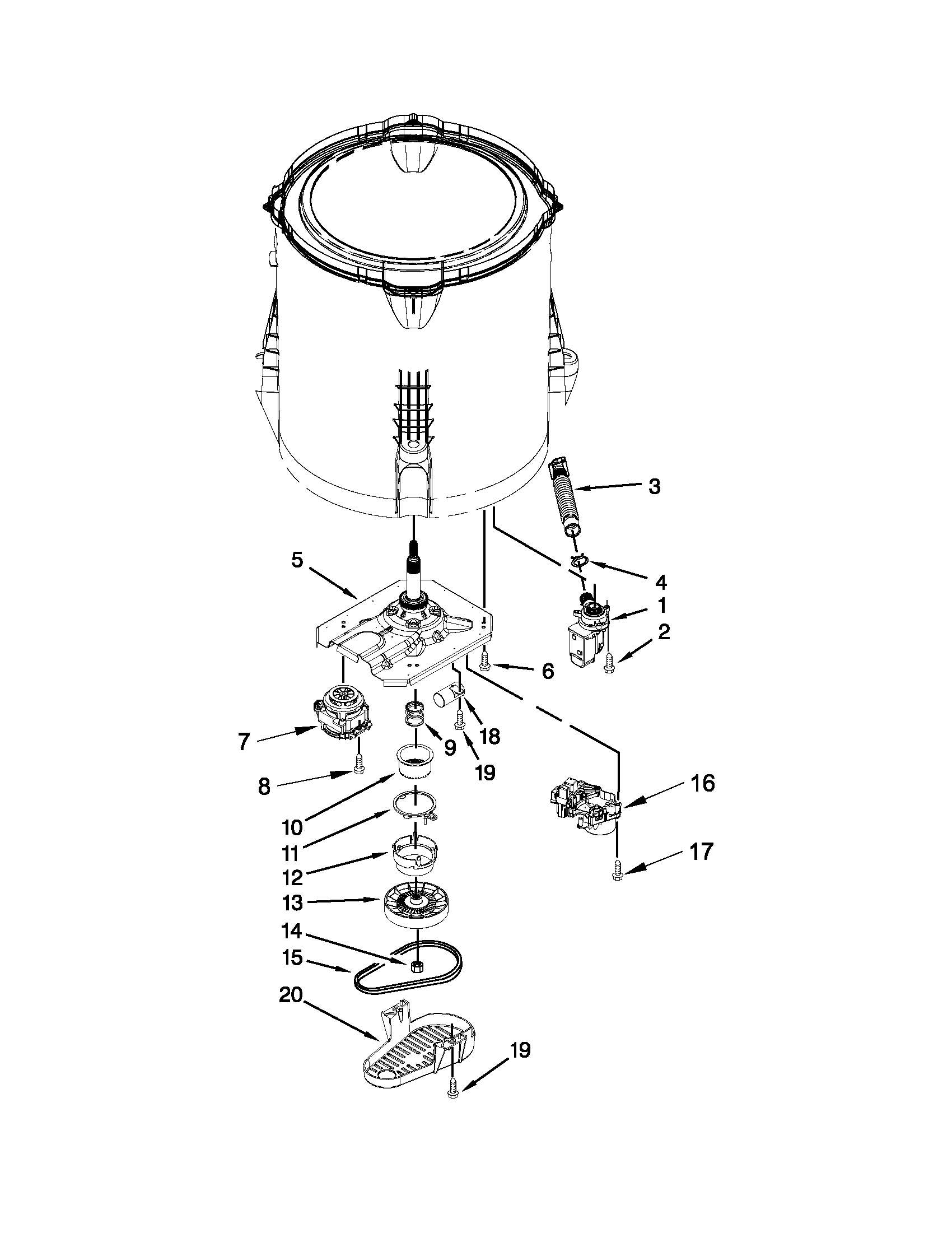 Gearcase, motor and pump parts