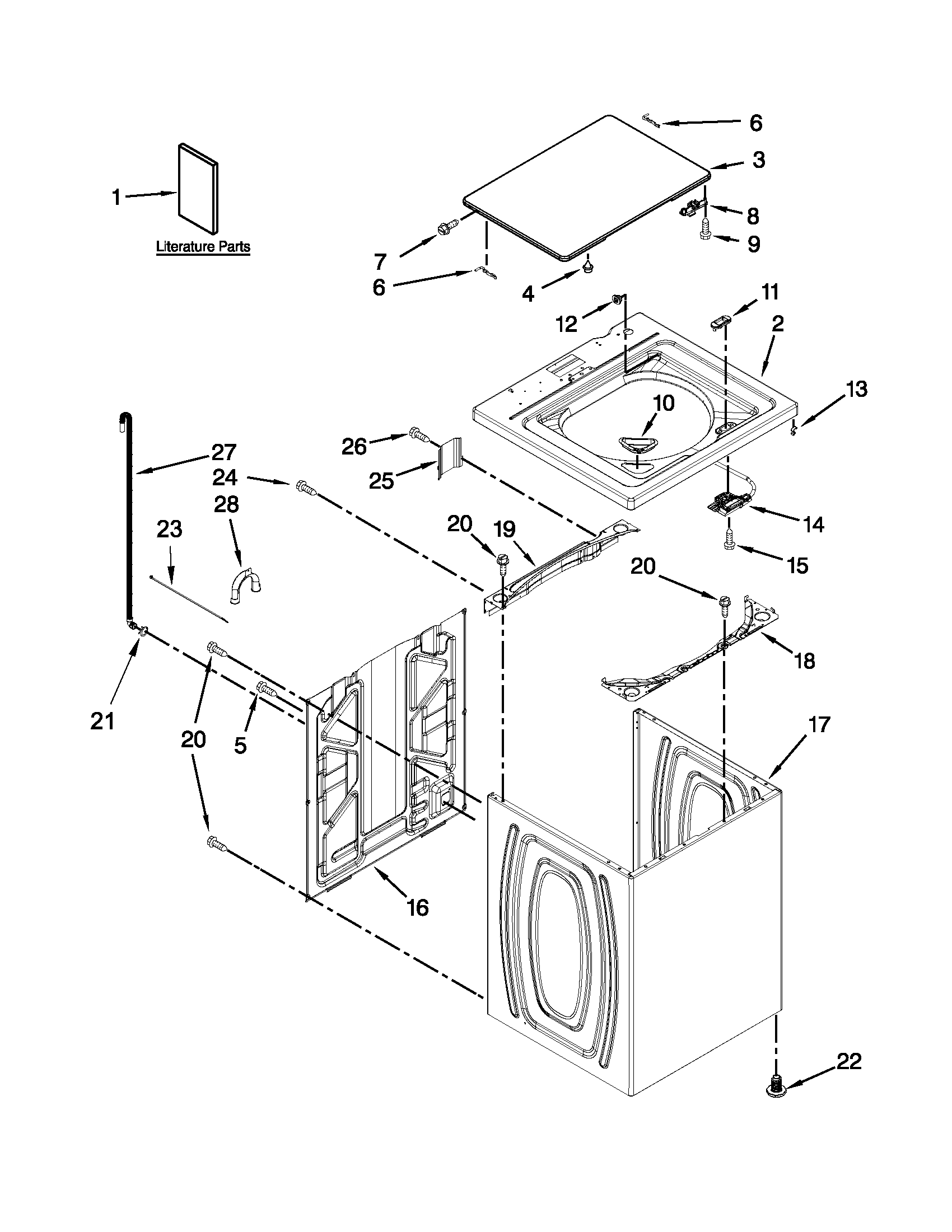 Top and cabinet parts