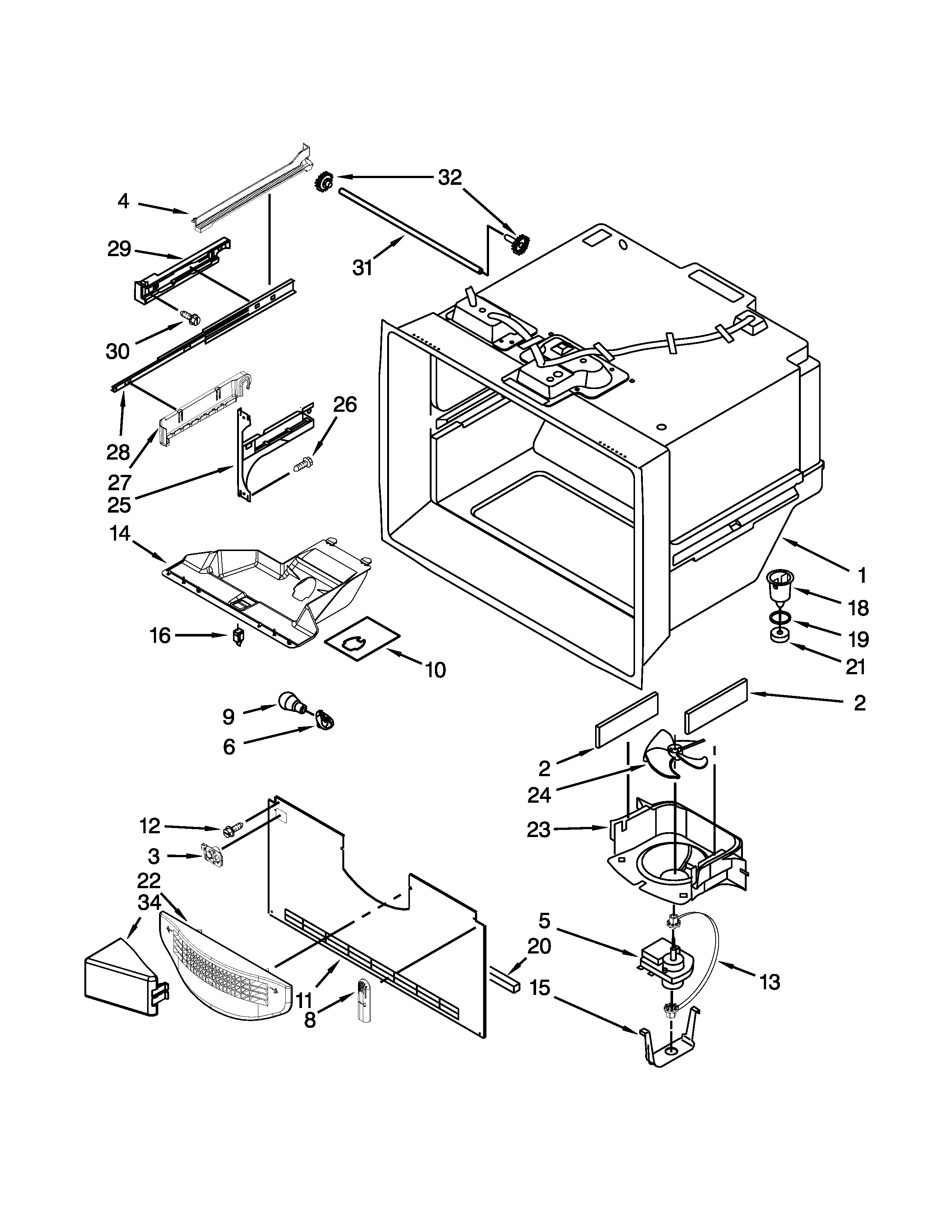 Freezer liner parts