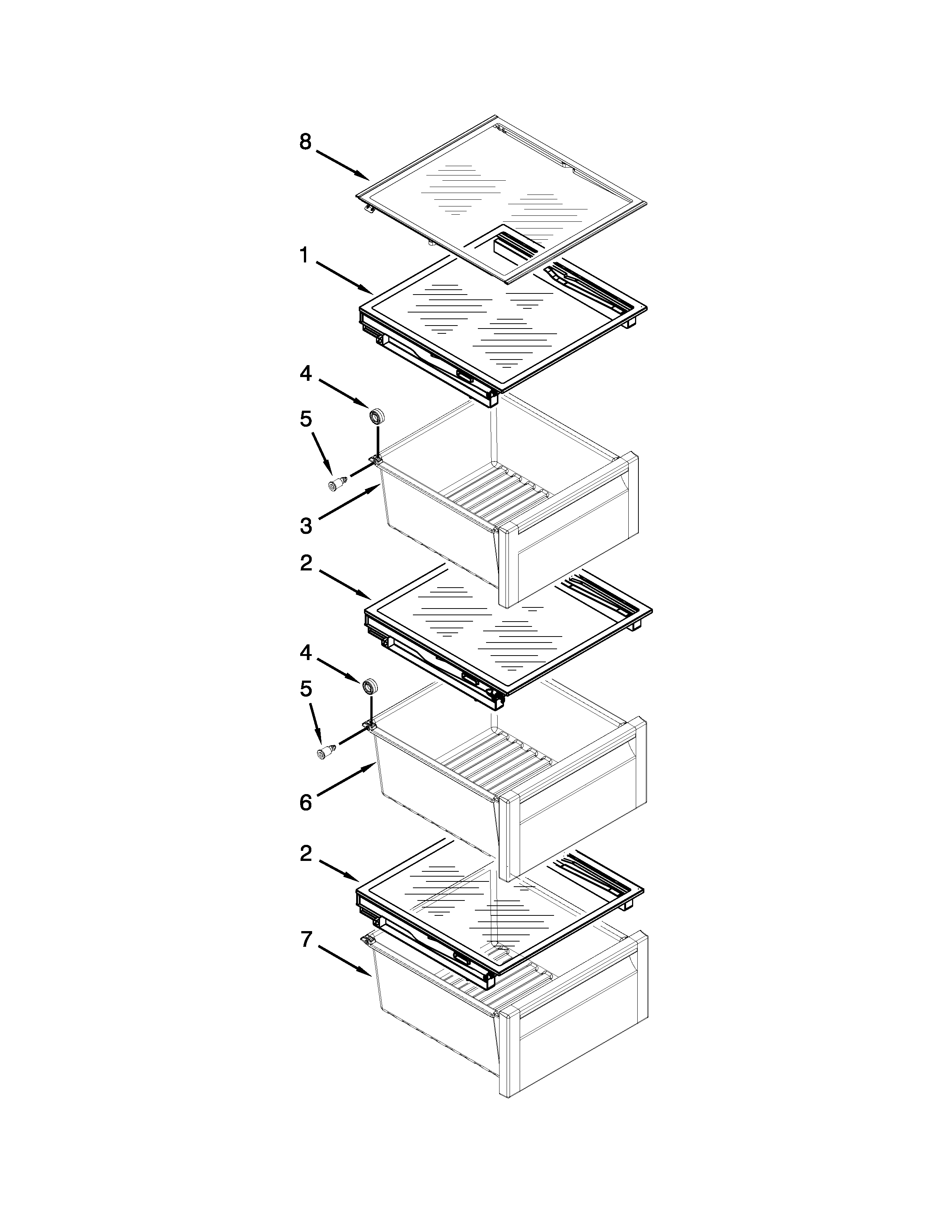Refrigerator shelf parts