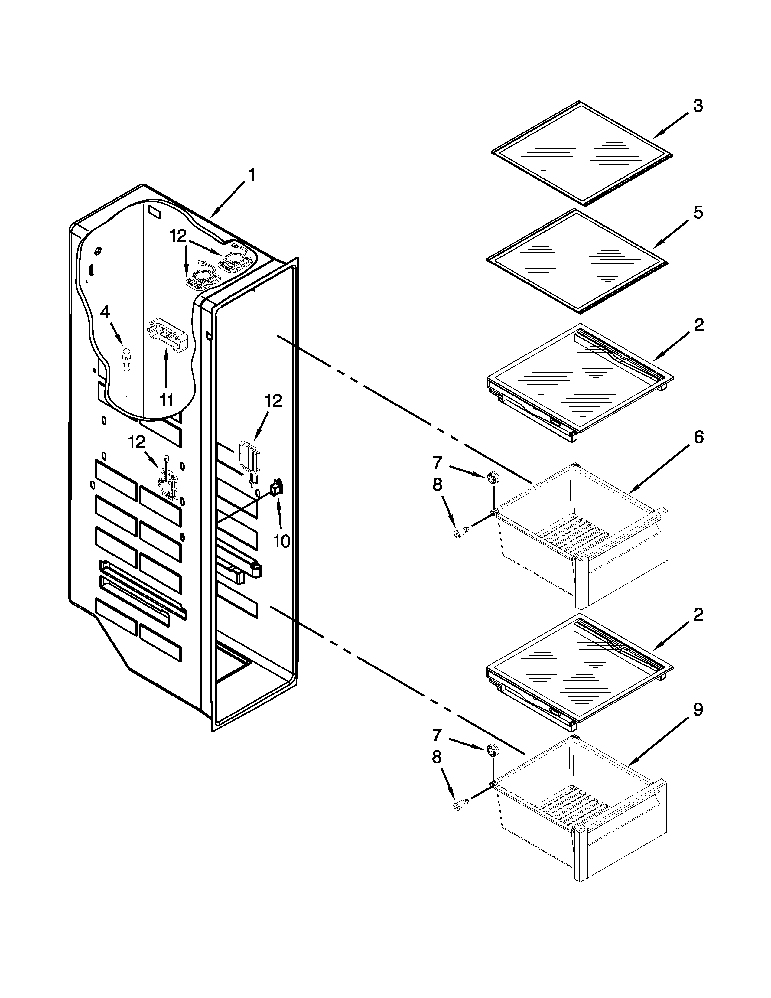 Freezer liner parts