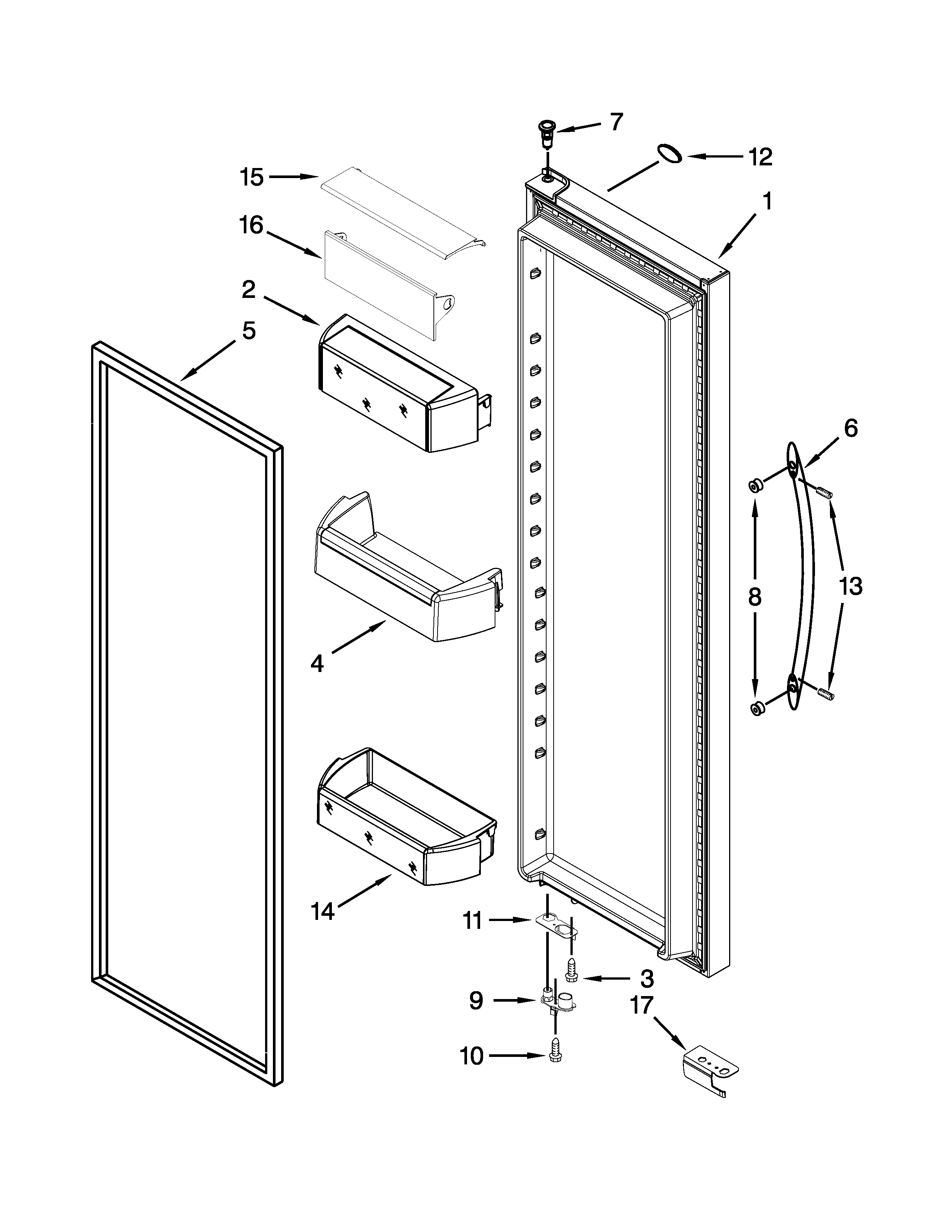 Refrigerator door parts