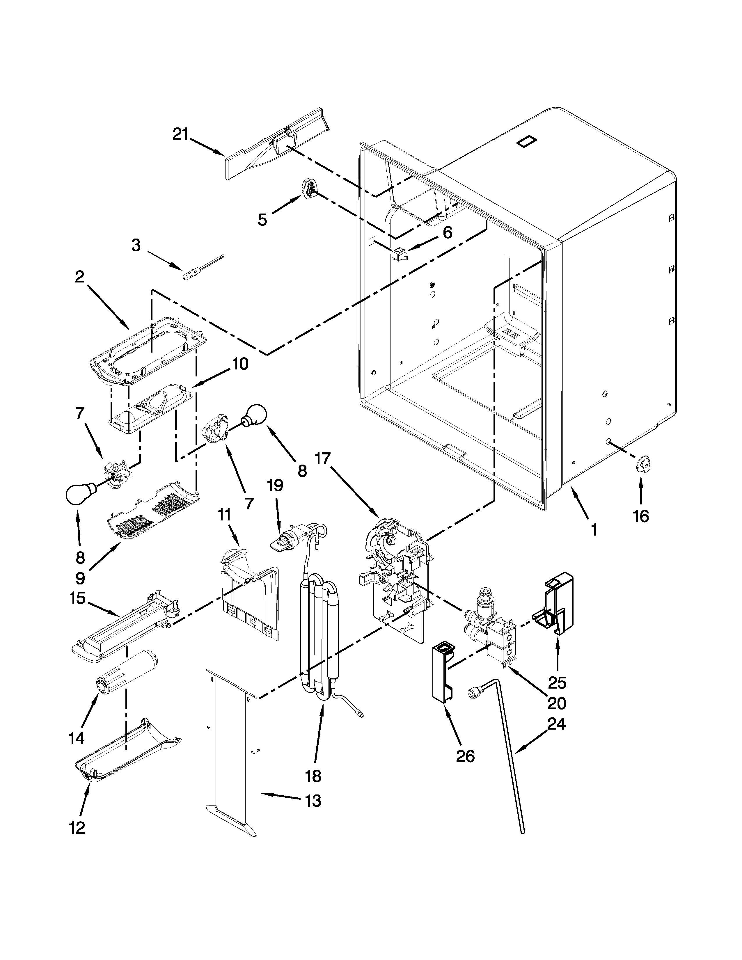 Refrigerator liner parts