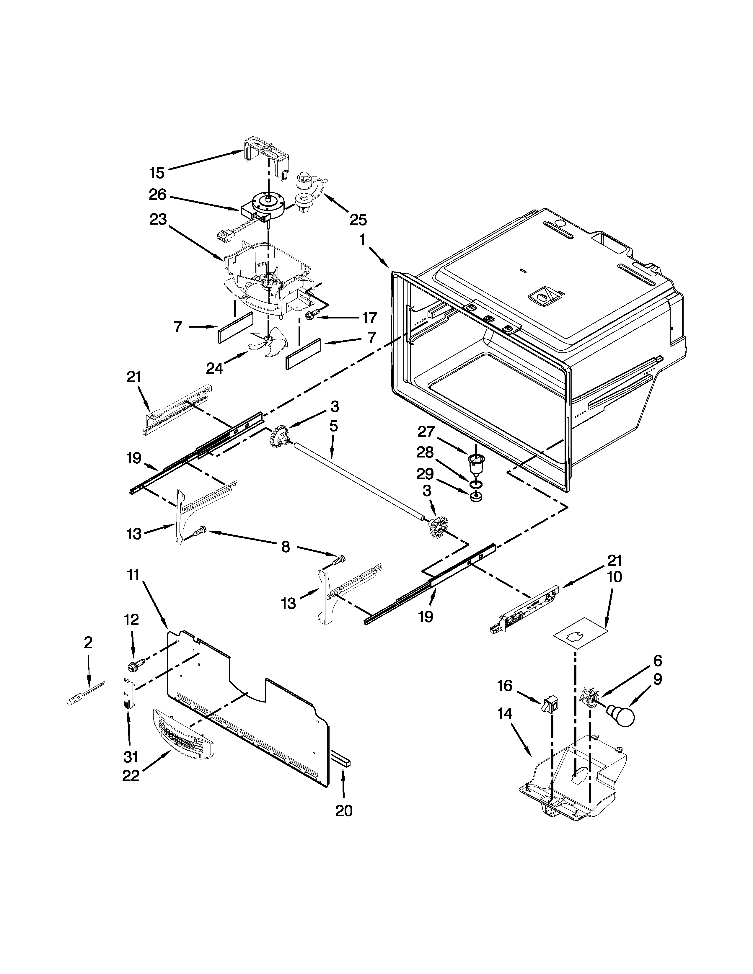 Freezer liner parts