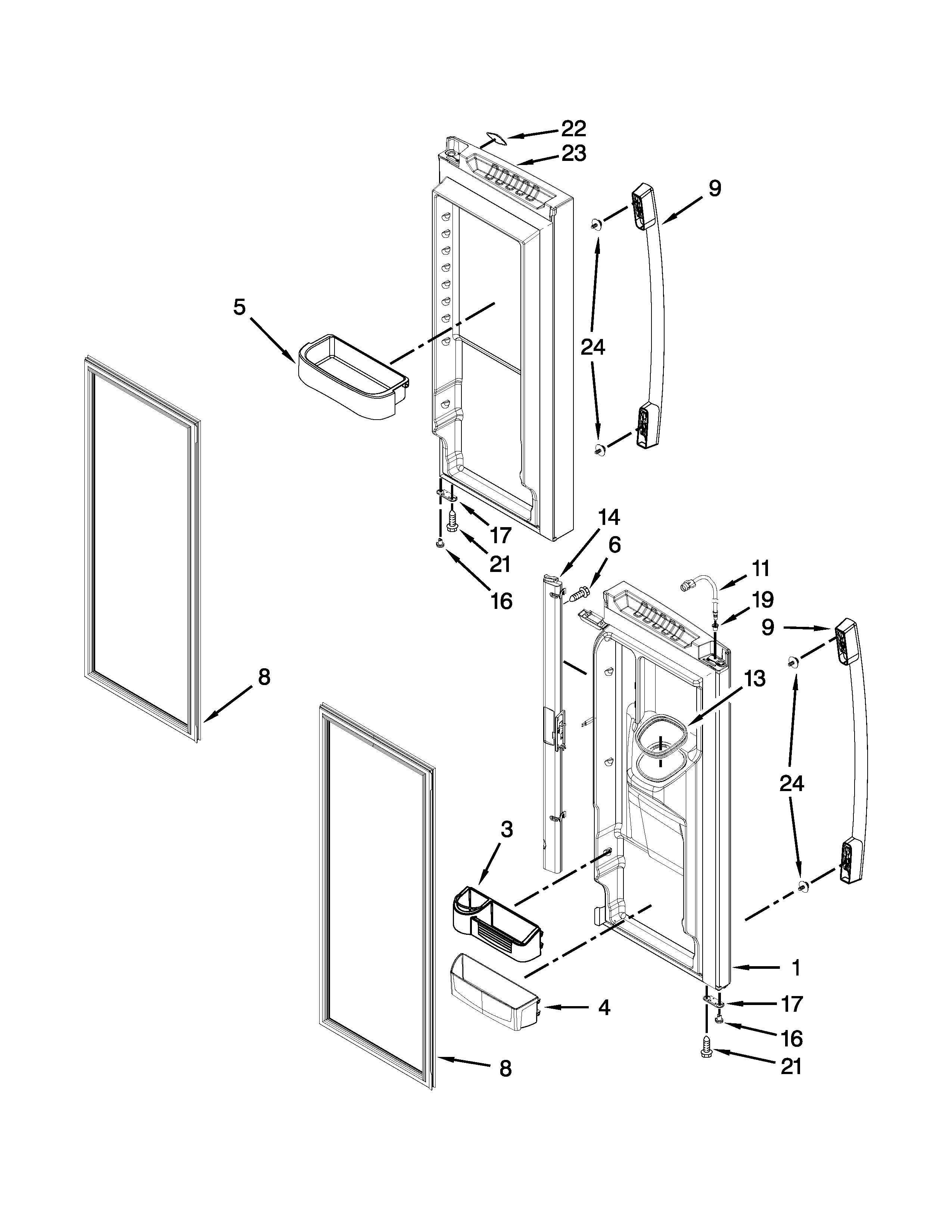 Refrigerator door parts