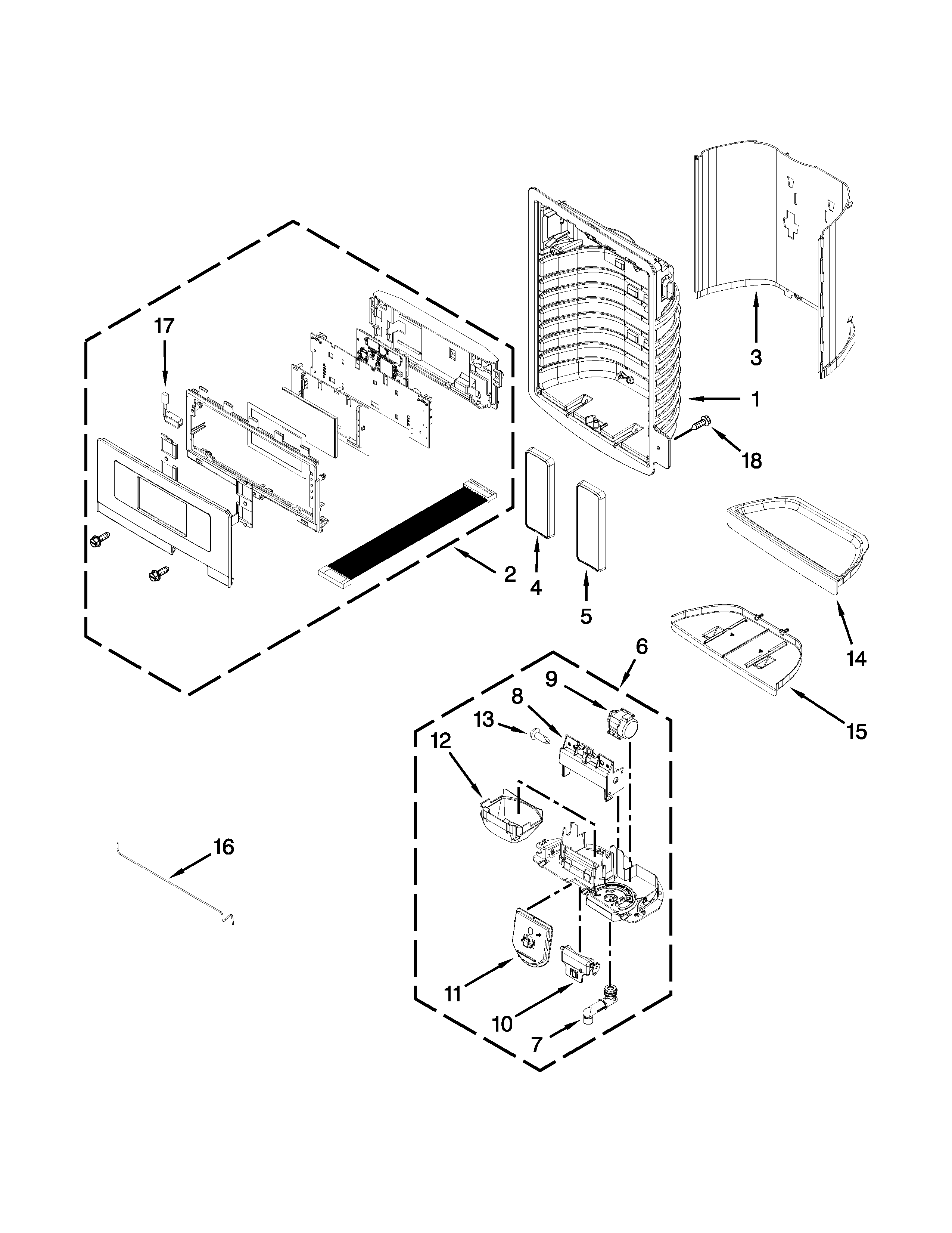 Dispenser front parts