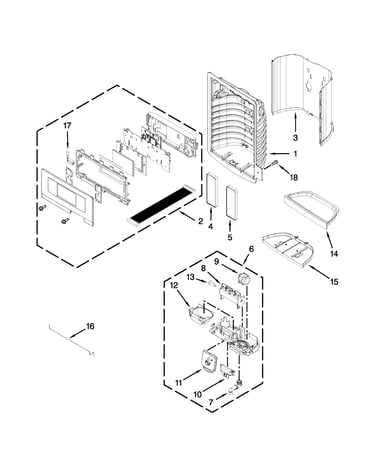 Dispenser front parts