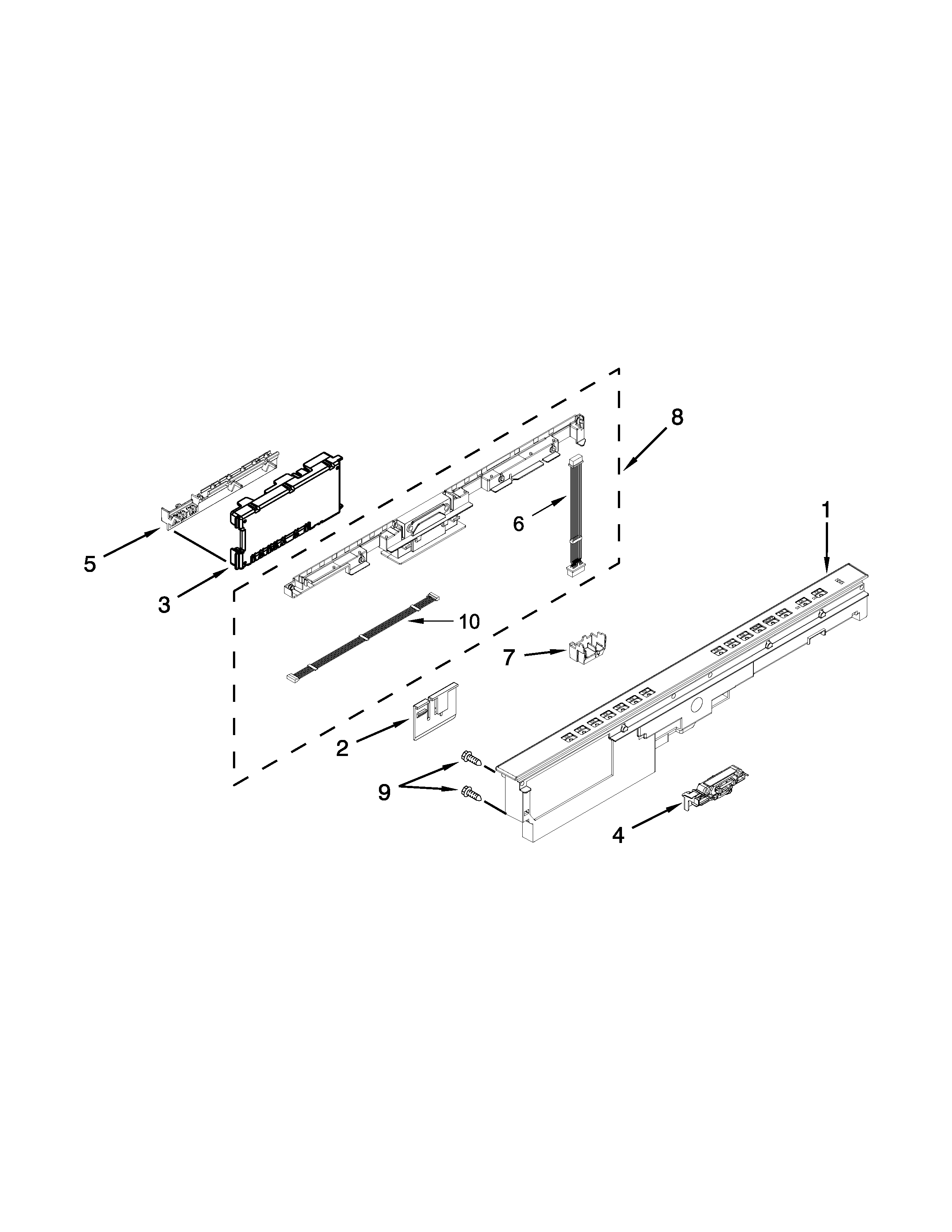 Control panel and latch parts