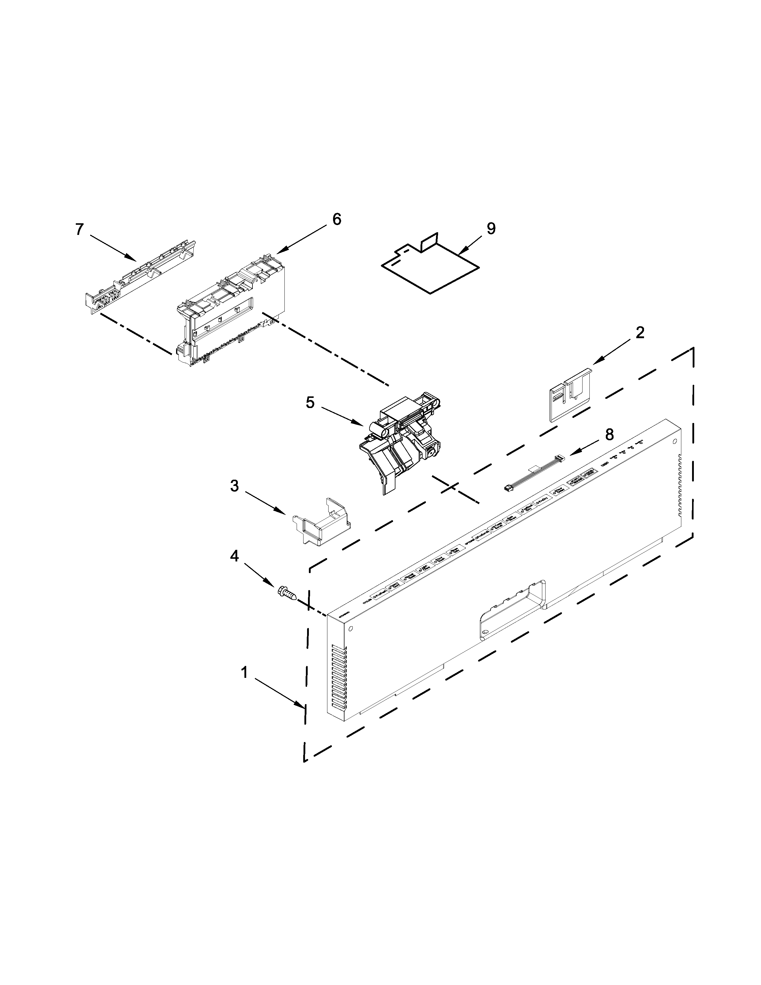 Control panel and latch parts
