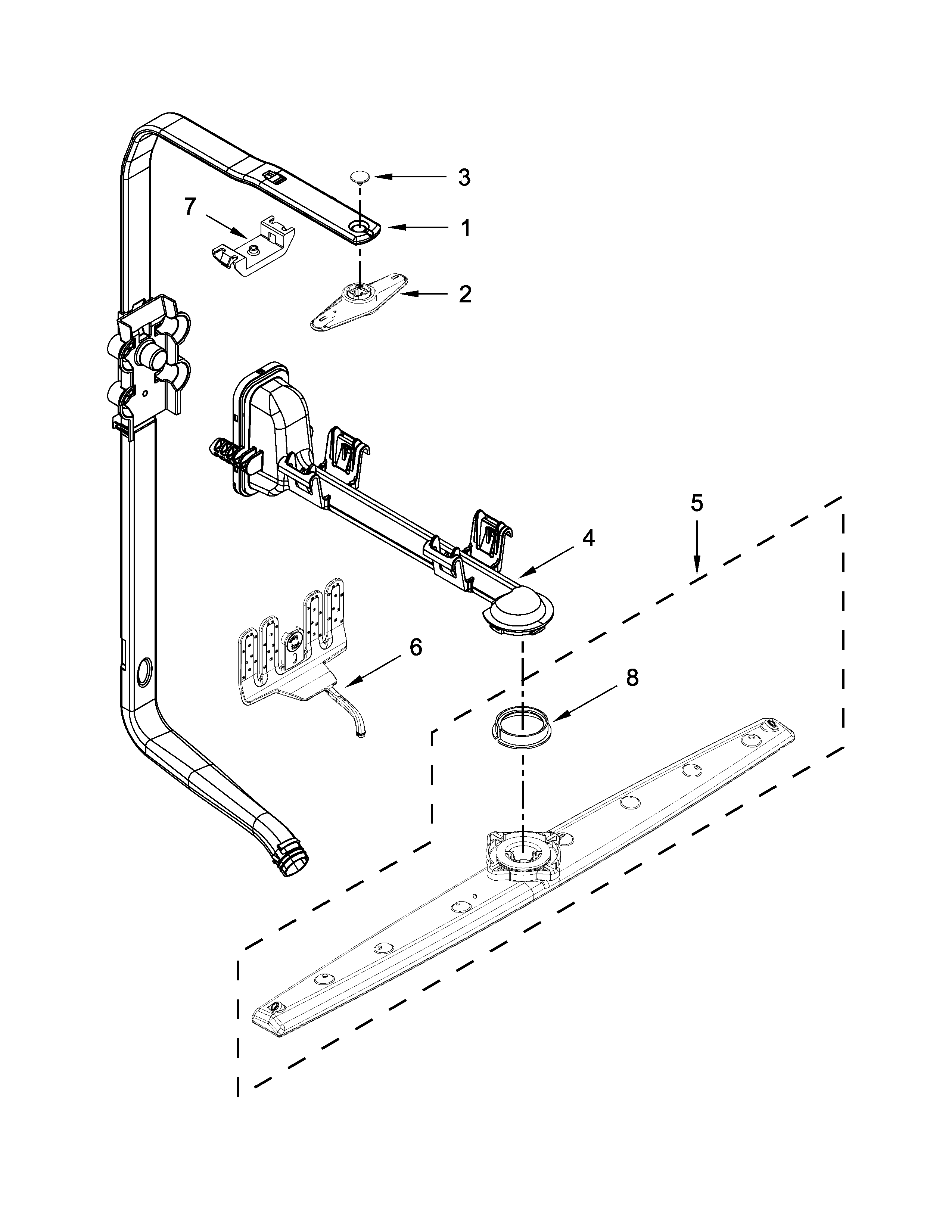 UPPER WASH AND RINSE PARTS