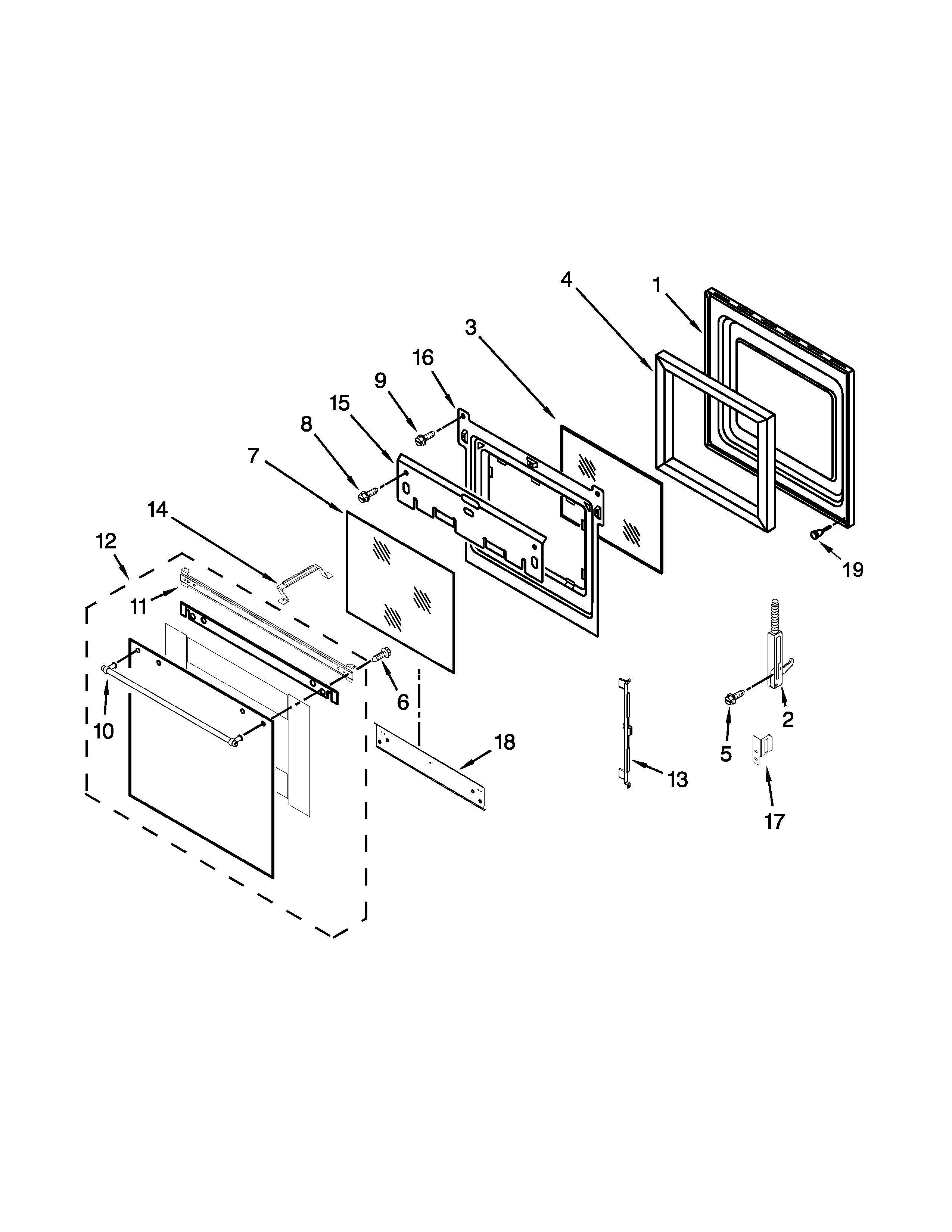 Oven door parts