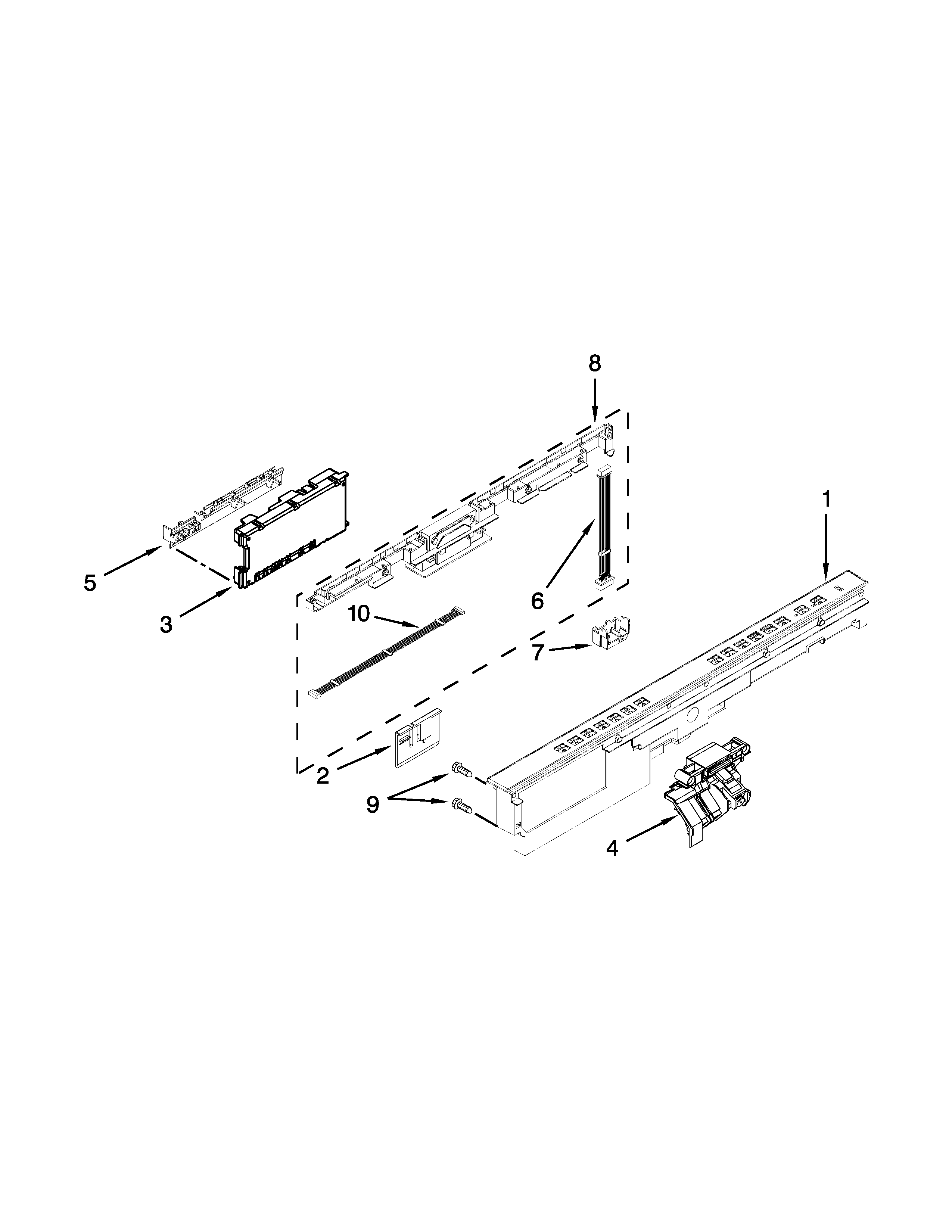 Control panel and latch parts