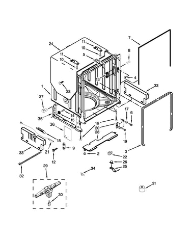 Tub and frame parts