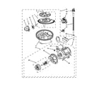 KitchenAid KUDS30SXSS9 pump, washarm and motor parts diagram