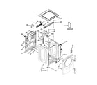 Whirlpool WFW70HEBW2 top and cabinet parts diagram