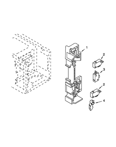 Microwave latch board parts