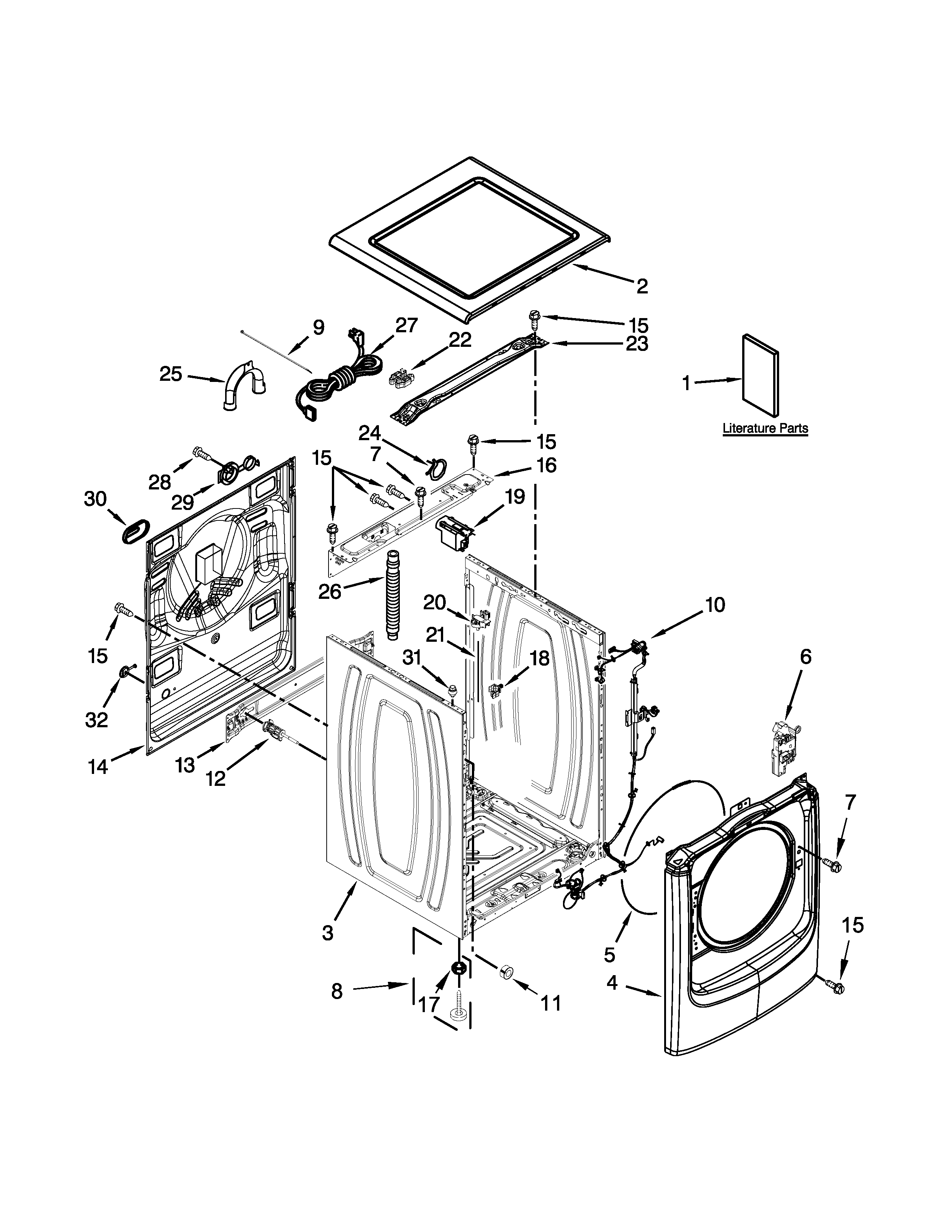 Top and cabinet parts