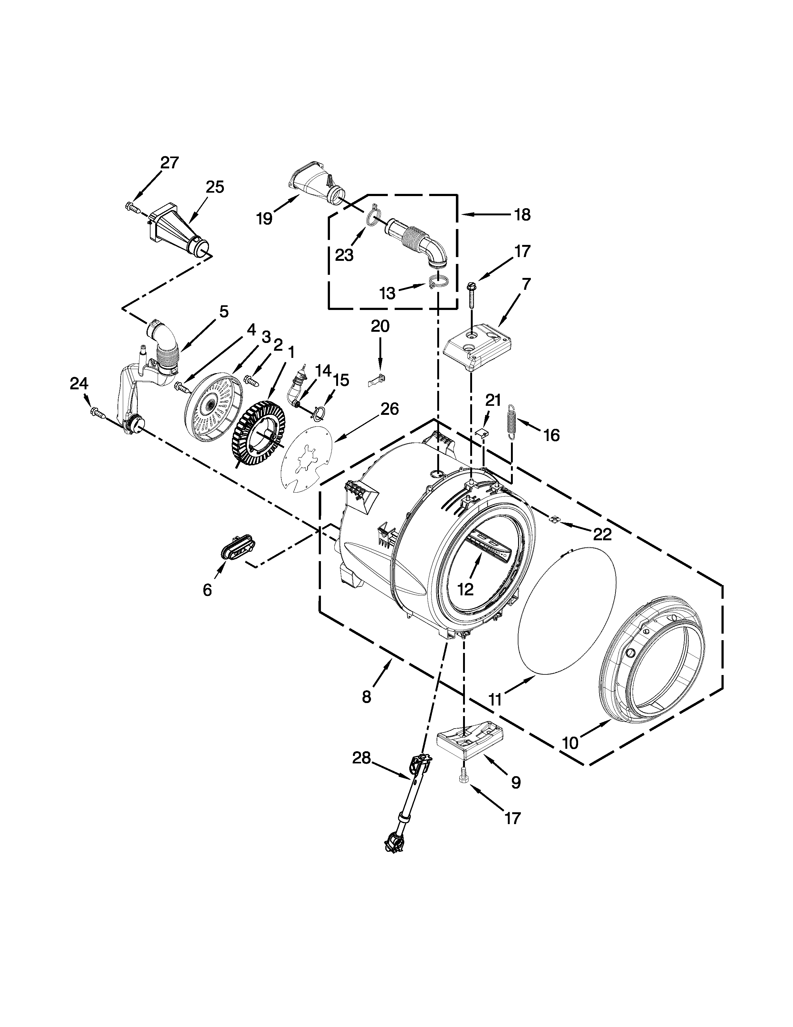 Tub and basket parts