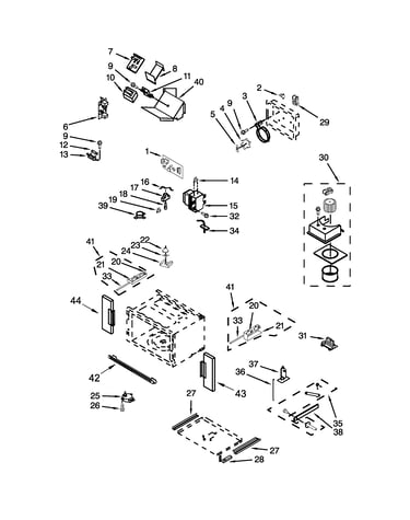 Cabinet and stirrer parts