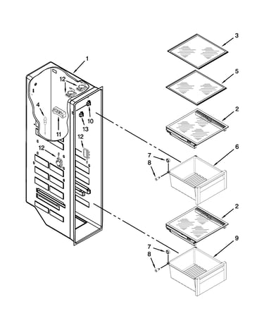 Freezer liner parts