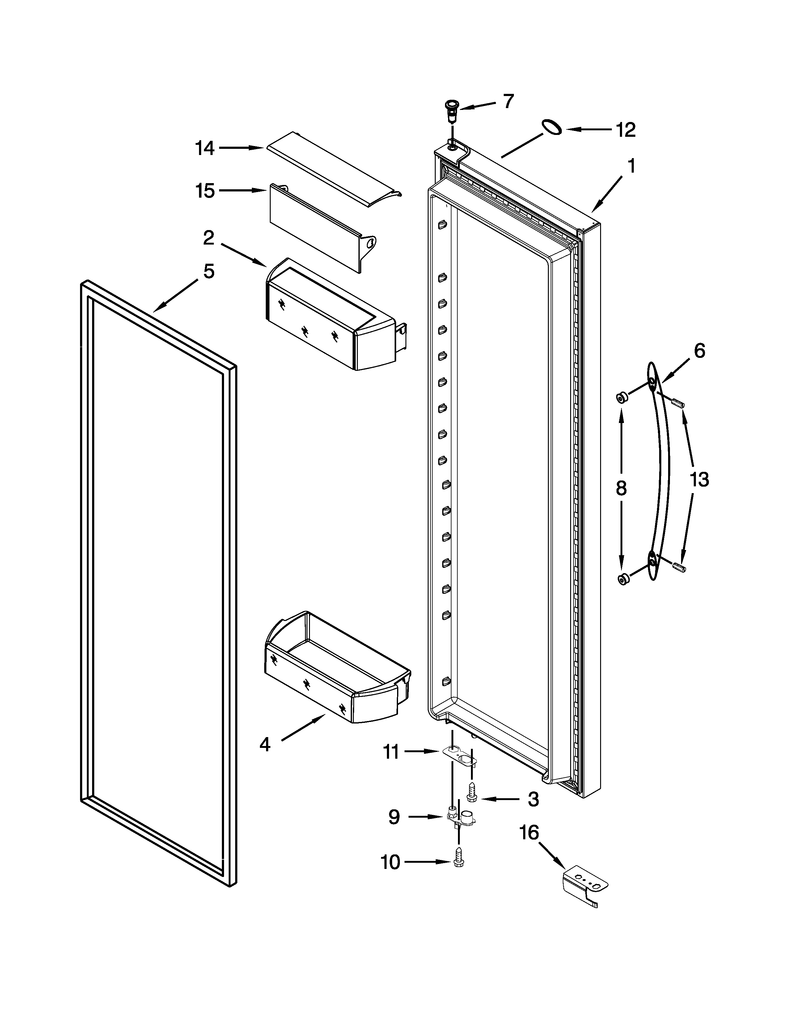 Refrigerator door parts