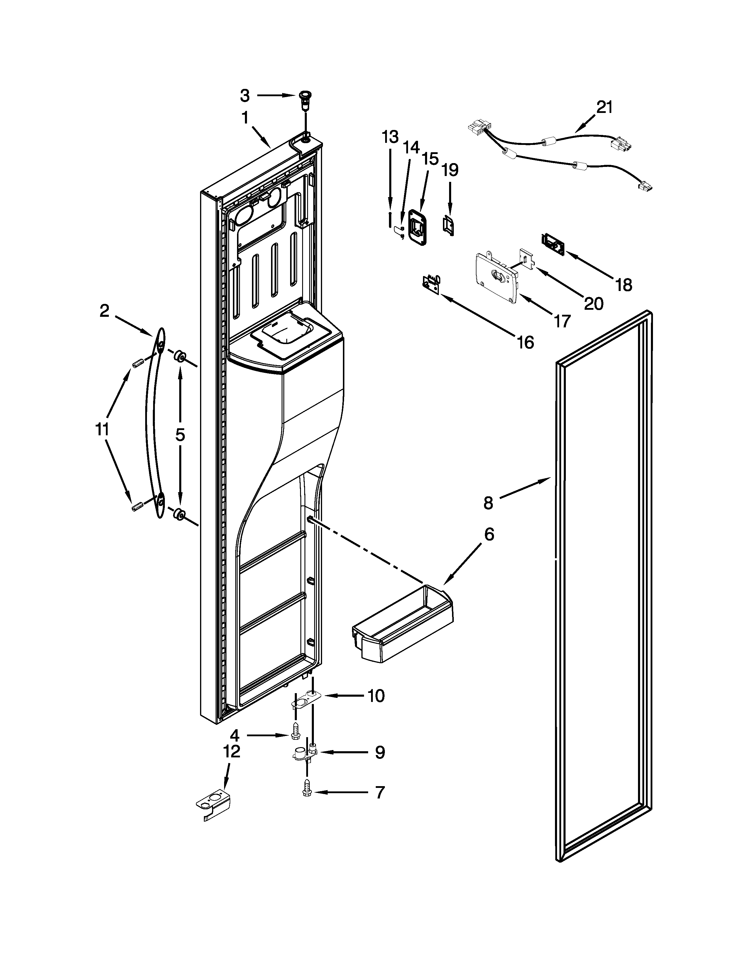 Freezer door parts