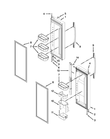Refrigerator door parts