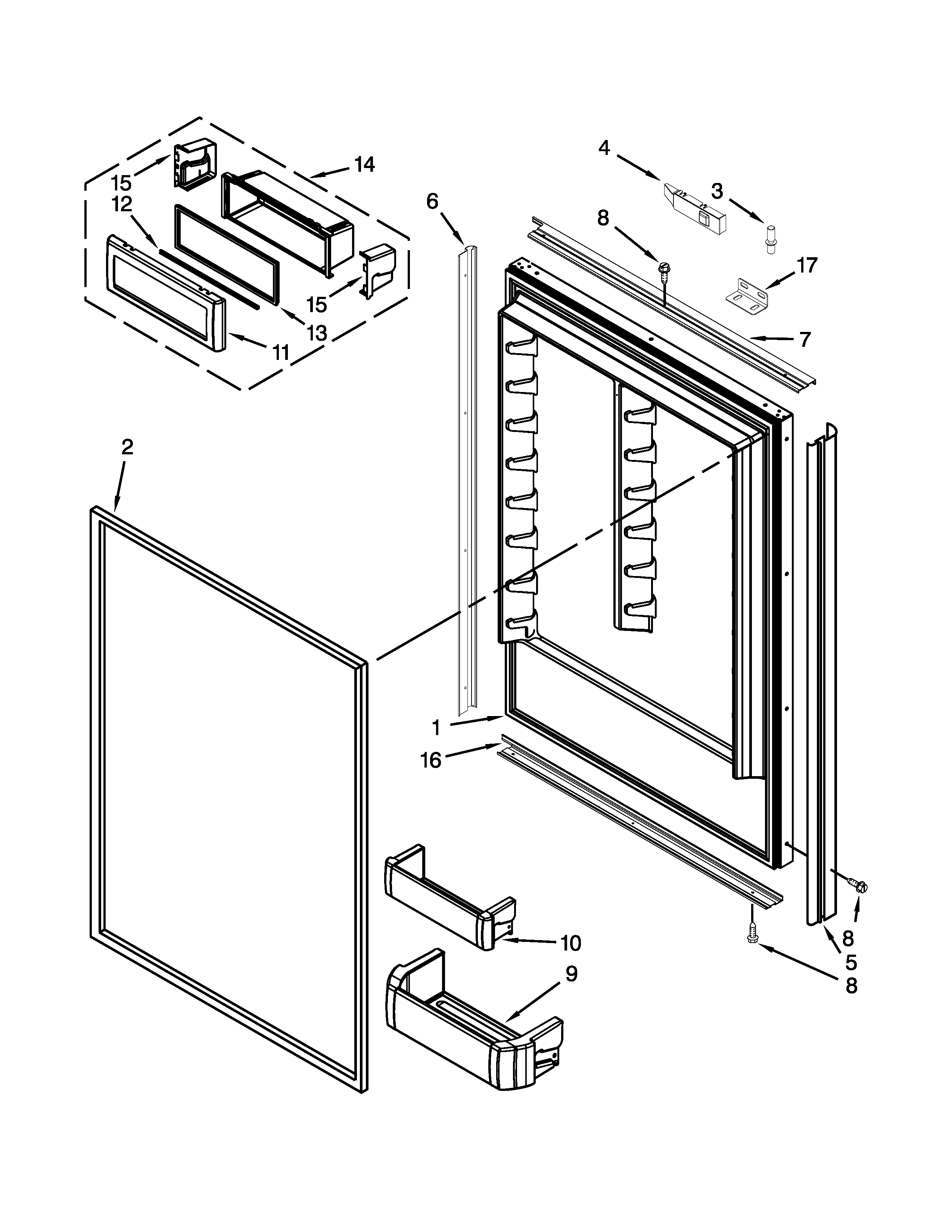 Refrigerator door parts