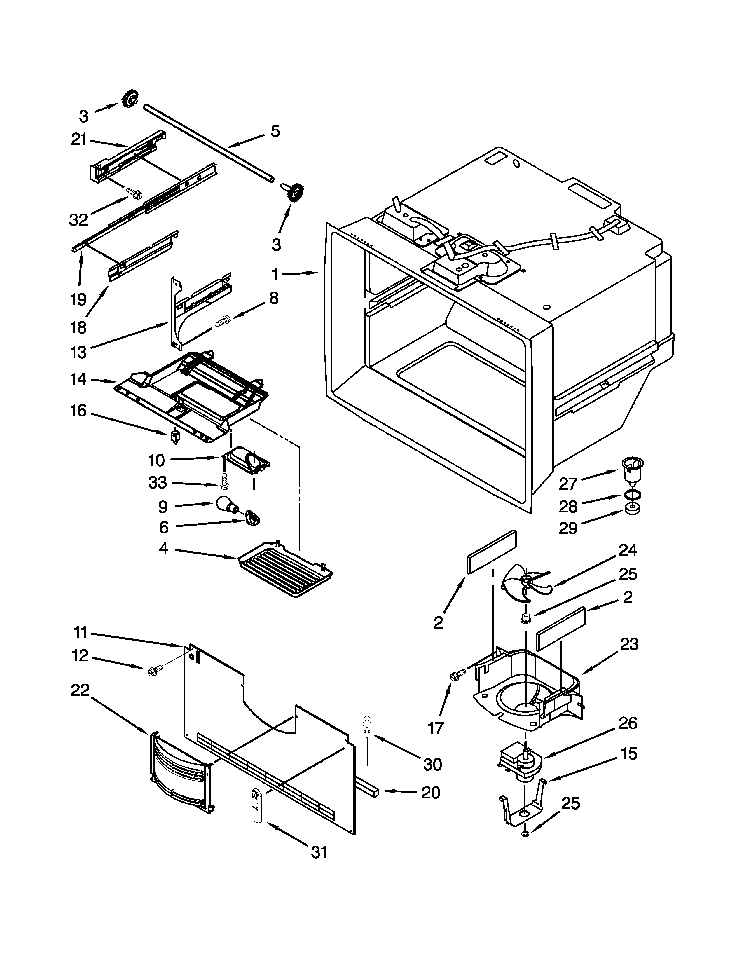 Freezer liner parts