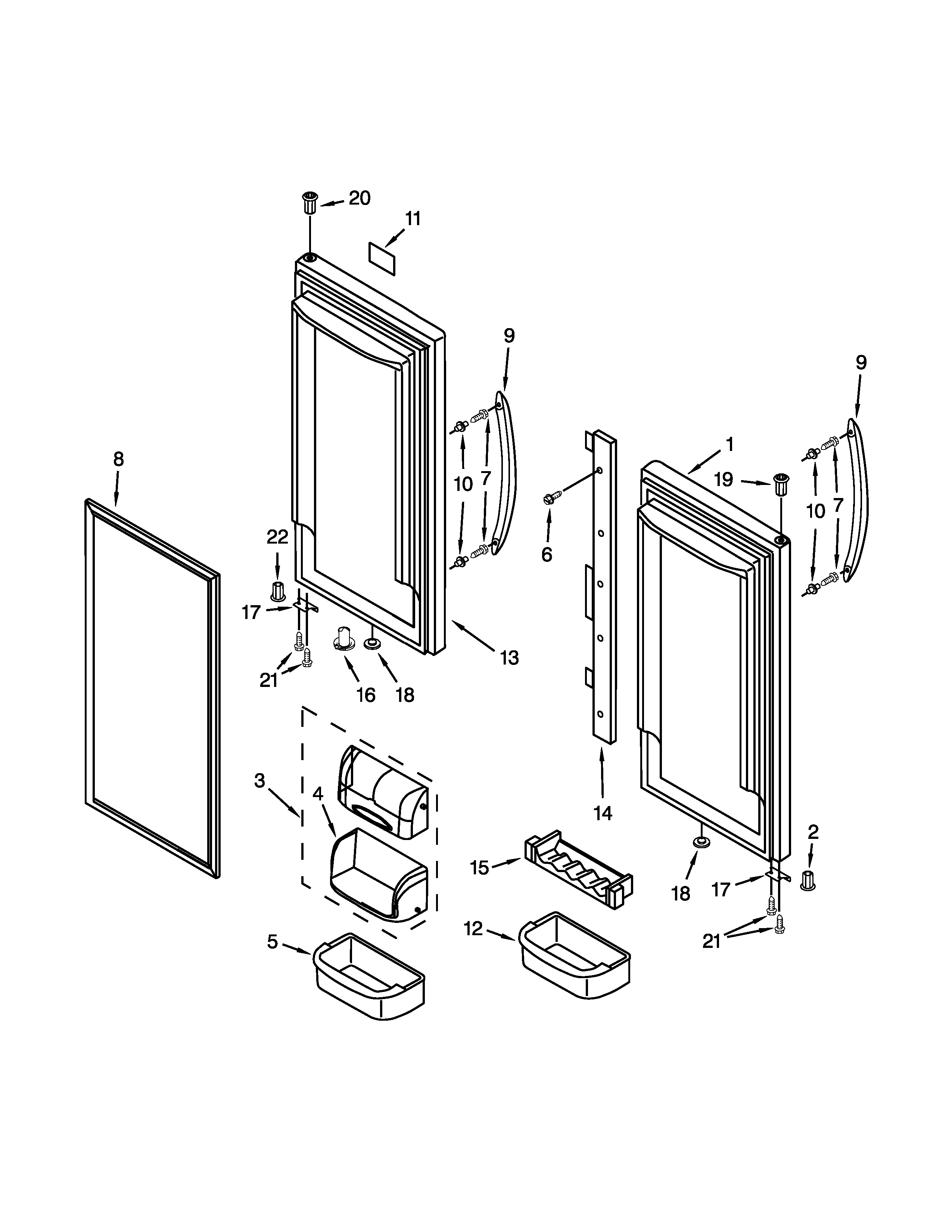 Refrigerator door parts