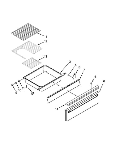 Drawer and rack parts