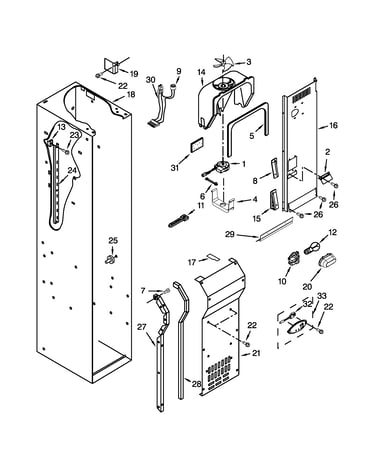 Freezer liner and air flow parts