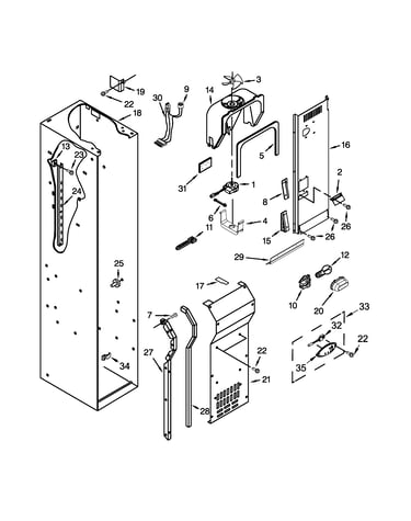 Freezer liner and air flow parts