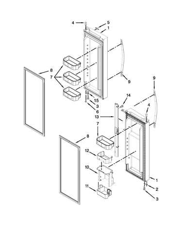 Refrigerator door parts