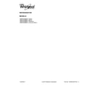 Whirlpool W8RXNGMBS01 cover sheet diagram