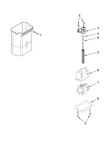 Motor and ice container parts