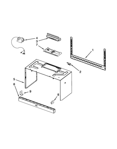 Cabinet and installation parts