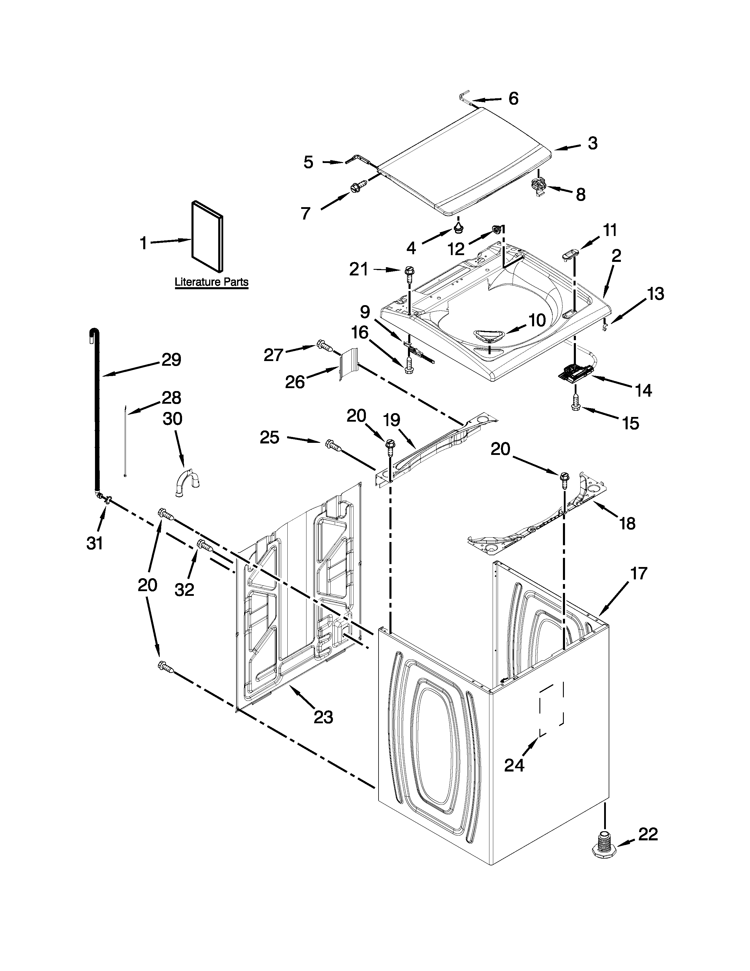Top and cabinet parts