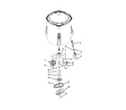 Whirlpool WTW5810BW0 gearcase, motor and pump parts diagram