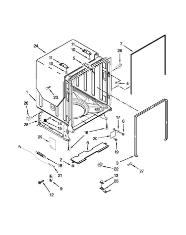 Tub and frame parts