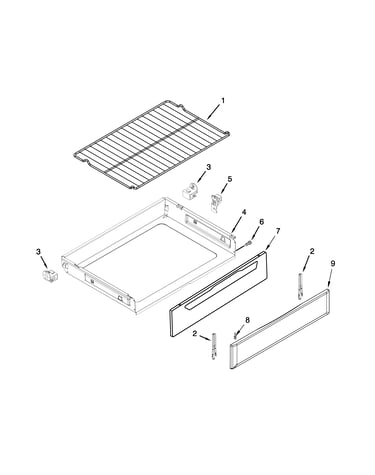 Drawer and rack parts