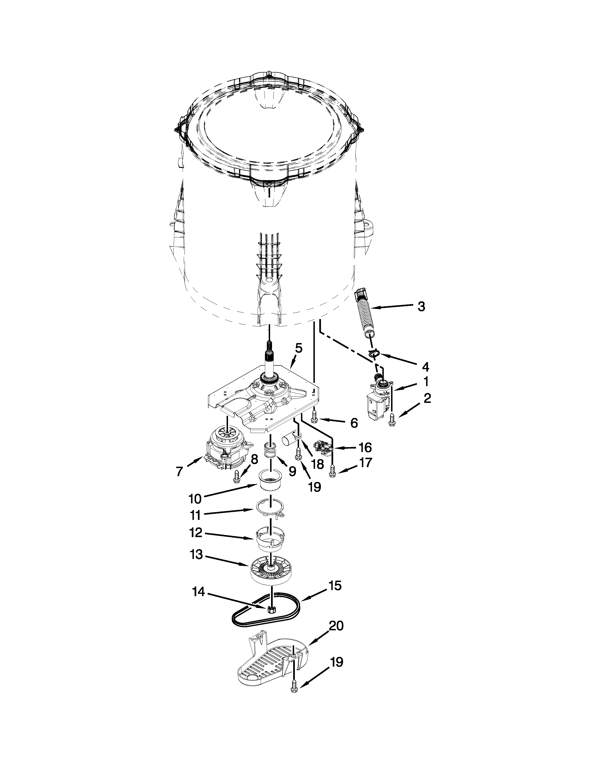 Gearcase, motor and pump parts