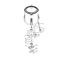 Whirlpool WTW4810BQ0 gearcase, motor and pump parts diagram