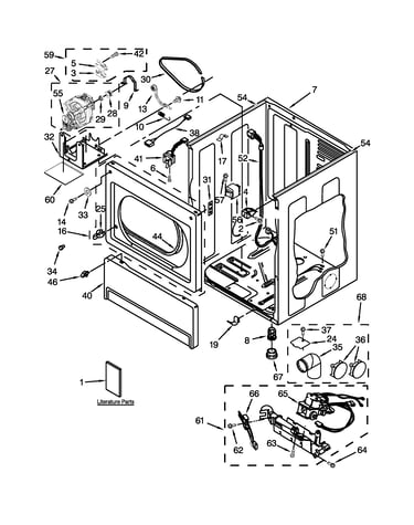 Lower cabinet and front panel parts