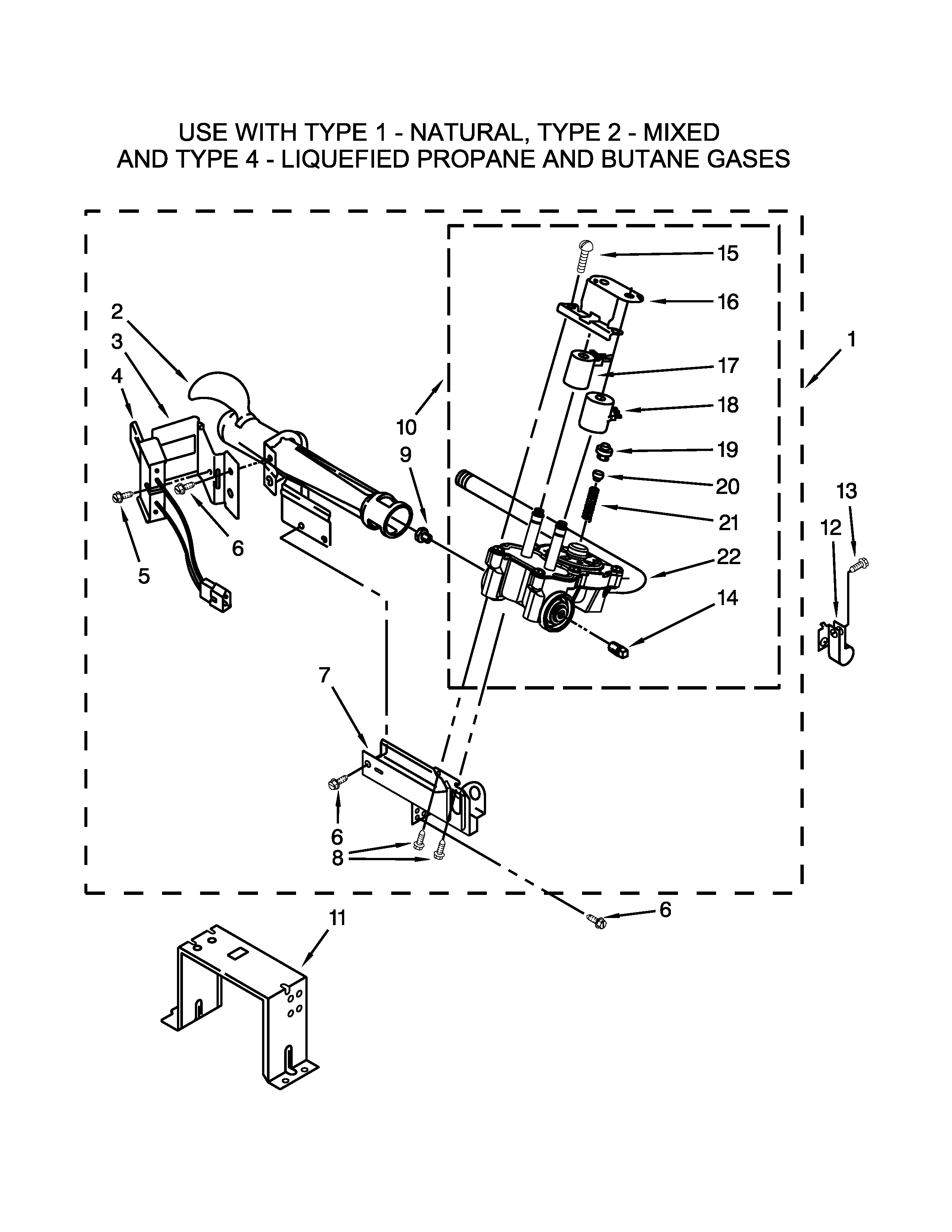 W10096909 BURNER ASSEMBLY PARTS